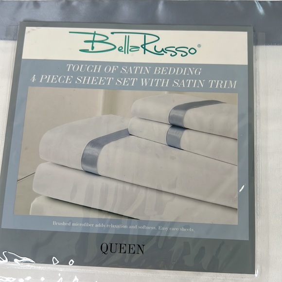 Bella Russo Bedding Nwt Bella Russo Queen Sheet Set White Touch Of